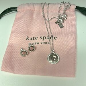 Kate spade silver earring and necklace set